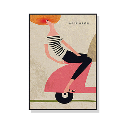 50cmx70cm Scooter - Black Framed Print