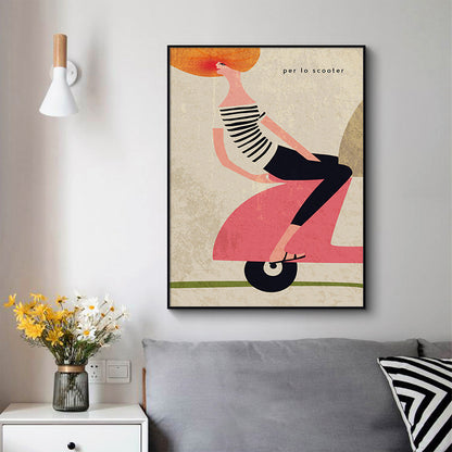 50cmx70cm Scooter - Black Framed Print