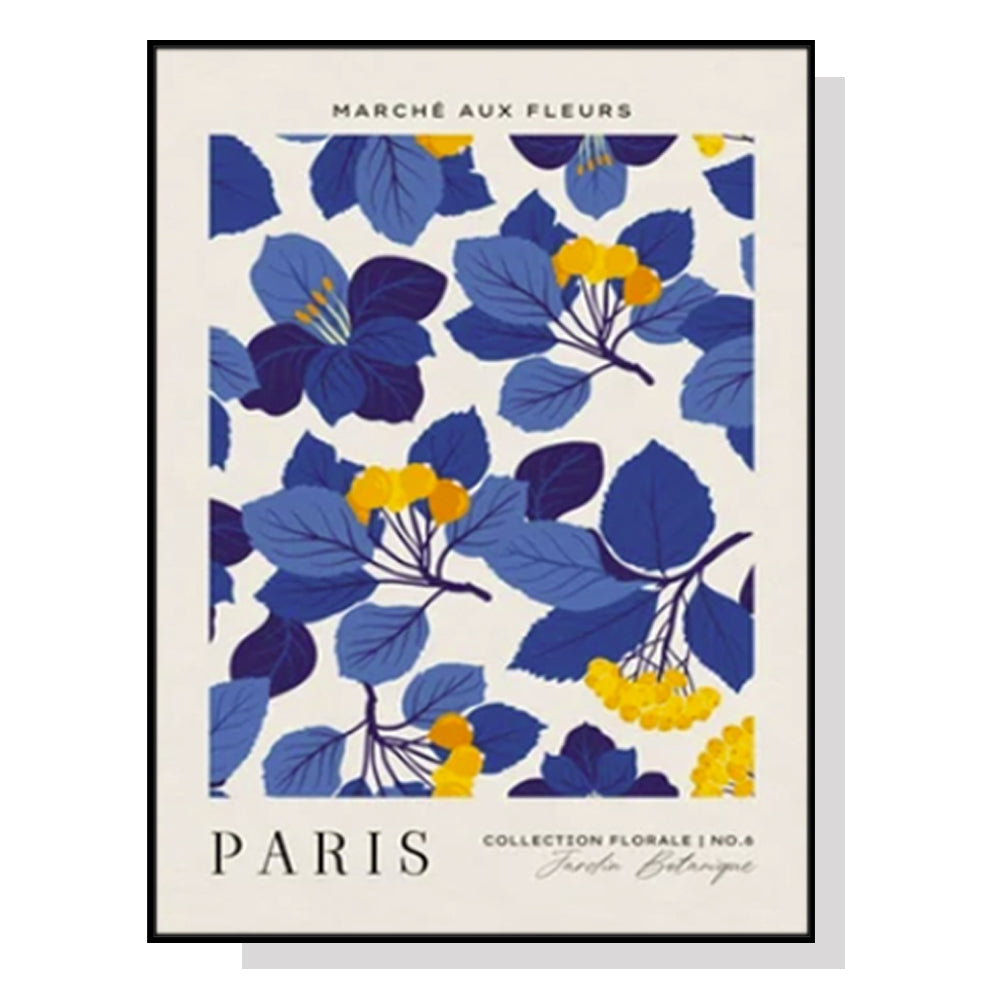 50cmx70cm Paris Flower Market - Black Framed Print