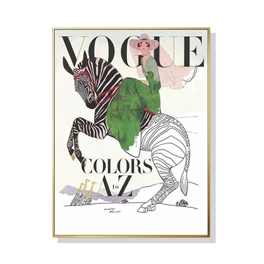 40cmx60cm Vogue Lady II - Gold Framed Print