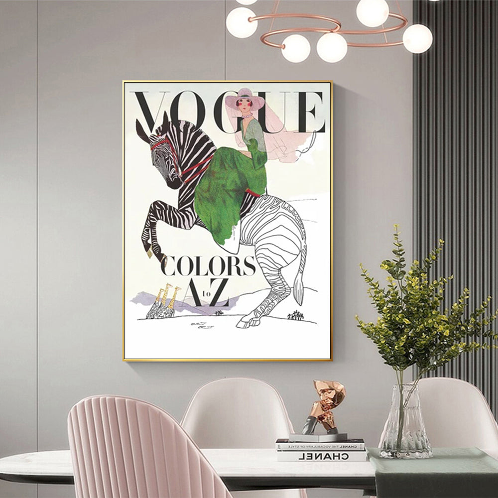 40cmx60cm Vogue Lady II - Gold Framed Print