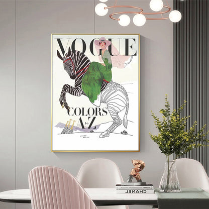 90cmx135cm Vogue Lady II - Gold Framed Print