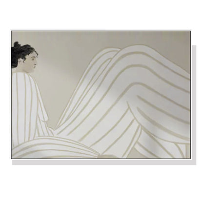 60cmx90cm Abstract Lady - White Framed Print