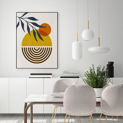 40cmx60cm Sun and Moon - Black Framed Print