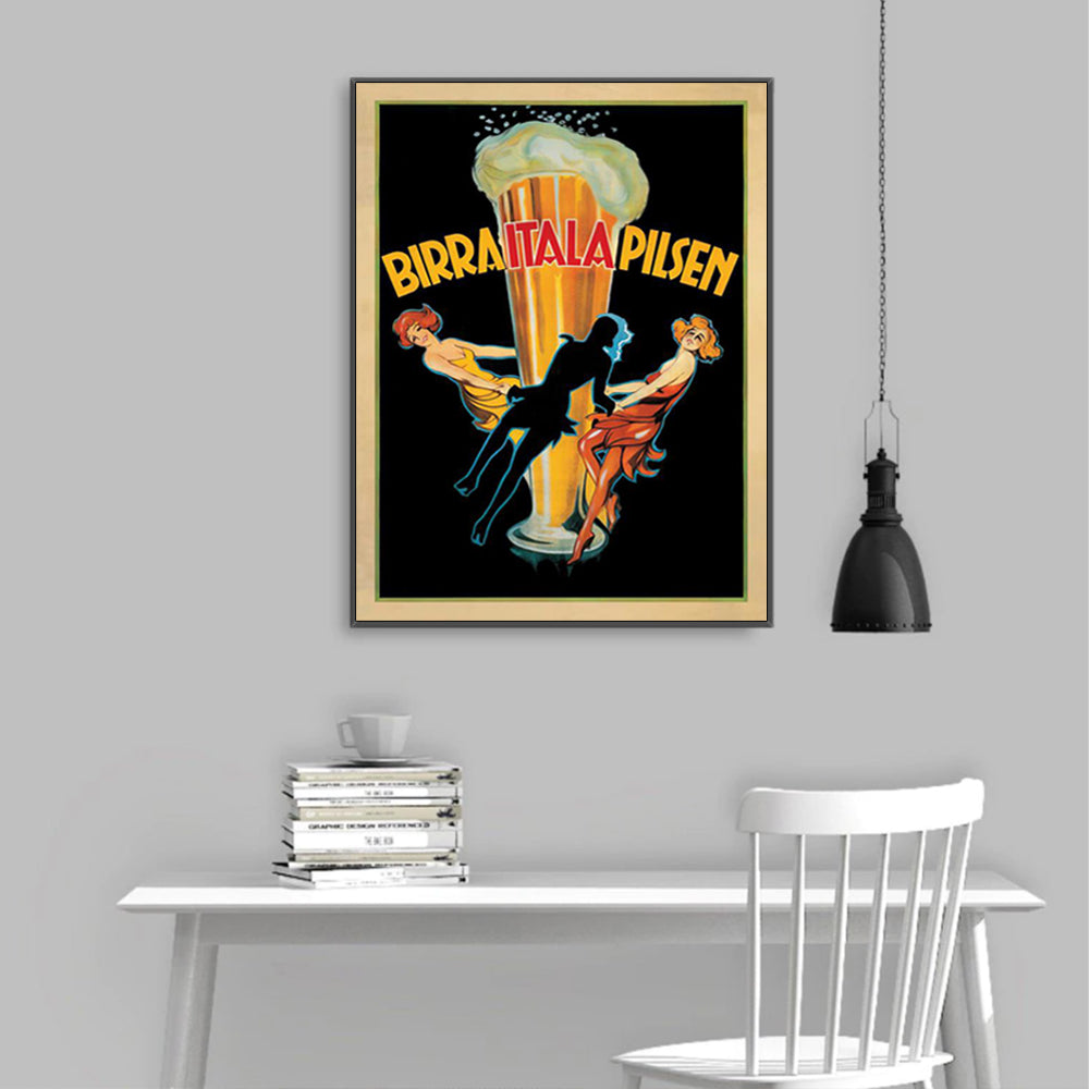 50cmx70cm Birra Italia Pilsen - Black Framed Print