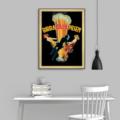 80cmx120cm Birra Italia Pilsen - Black Framed Print