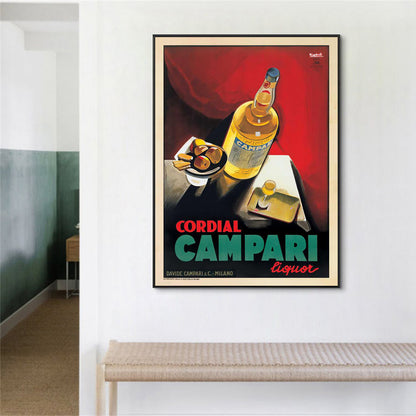 50cmx70cm Cordial Campari Liquor - Black Framed Print