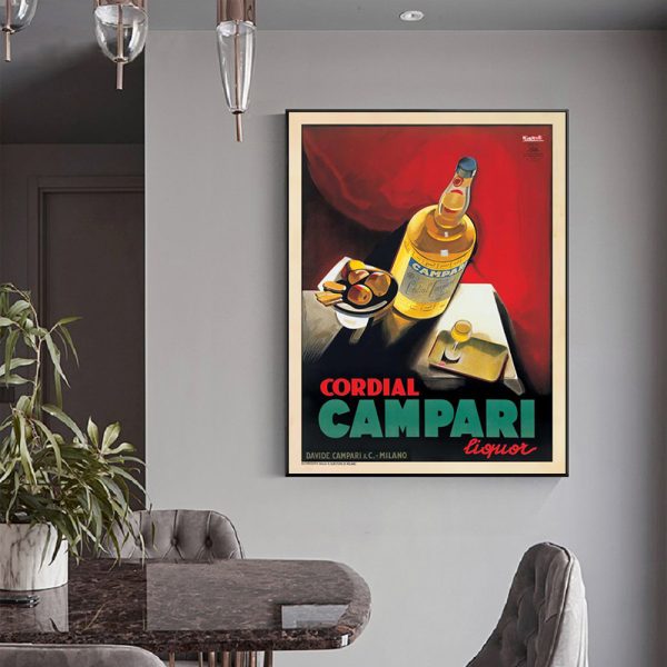 50cmx70cm Cordial Campari Liquor - Black Framed Print