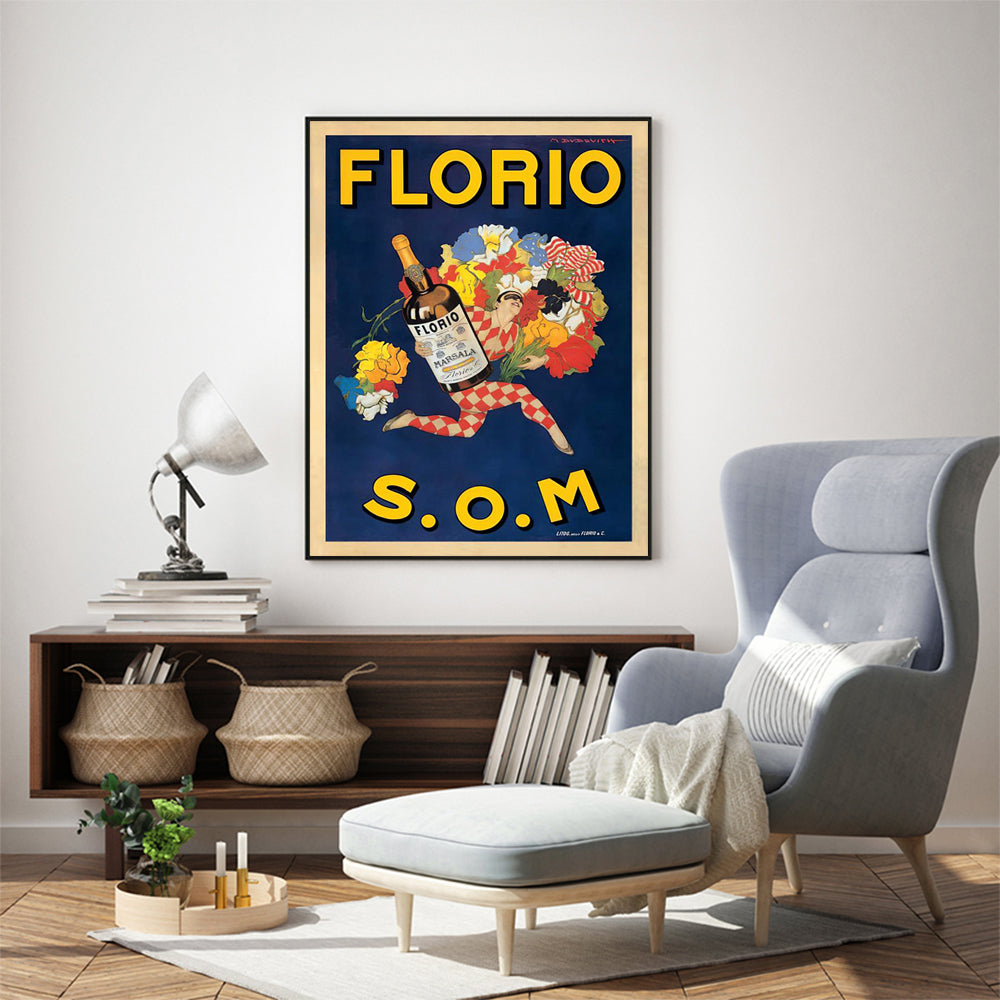 50cmx70cm Florio S.O.M - Black Framed Print