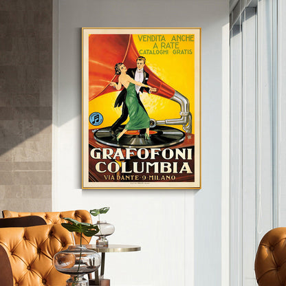 40cmx60cm Grafofoni Columbia - Gold Framed Print