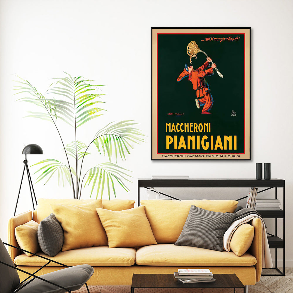 40cmx60cm Maccheroni Pianiciani - Black Framed Print