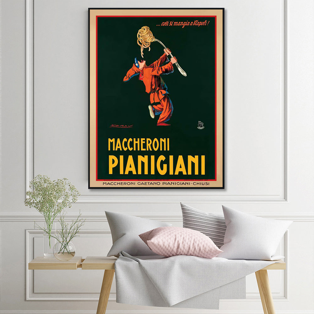 40cmx60cm Maccheroni Pianiciani - Black Framed Print