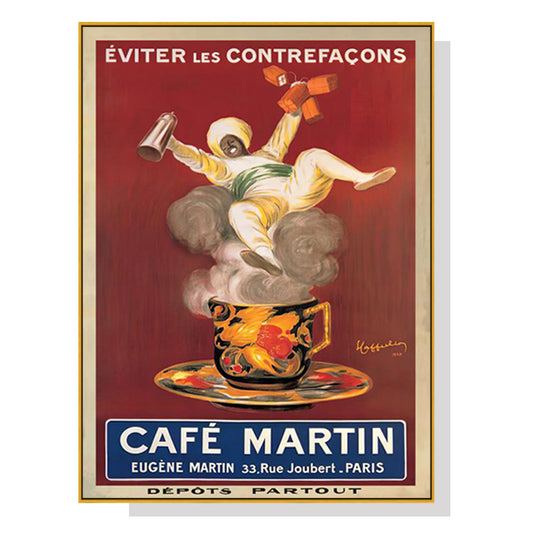 40cmx60cm Cafe Martin - Gold Framed Print