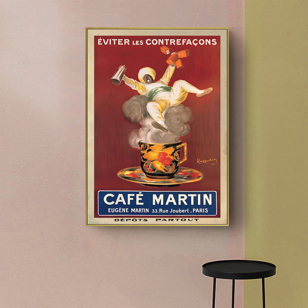 40cmx60cm Cafe Martin - Gold Framed Print