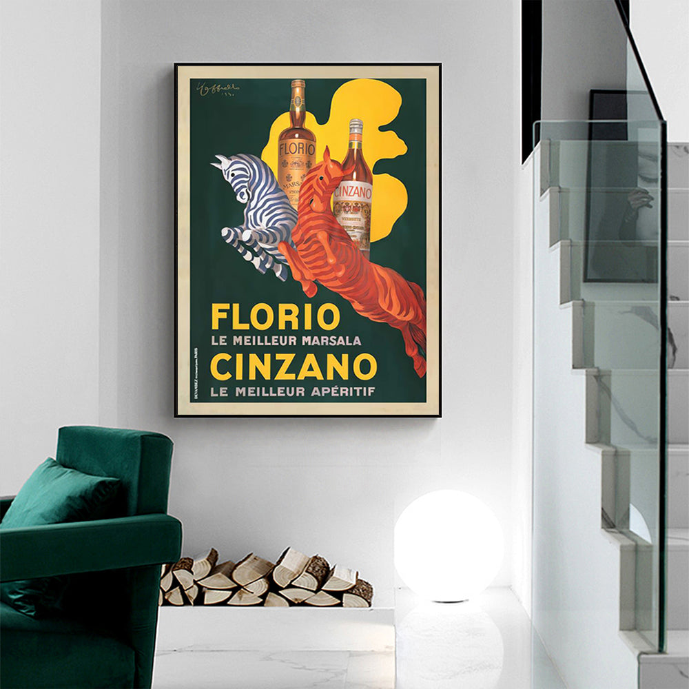 50cmx70cm Florio Cinzano - Black Framed Print