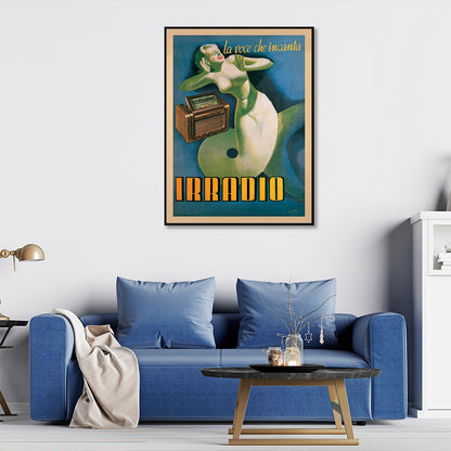 90cmx135cm Irradio Cinzano - Black Framed Print