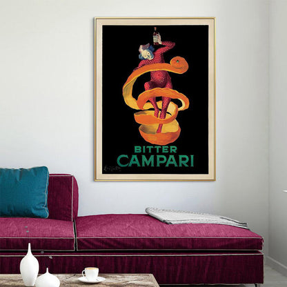 40cmx60cm Bitter Campari - Gold Framed Print