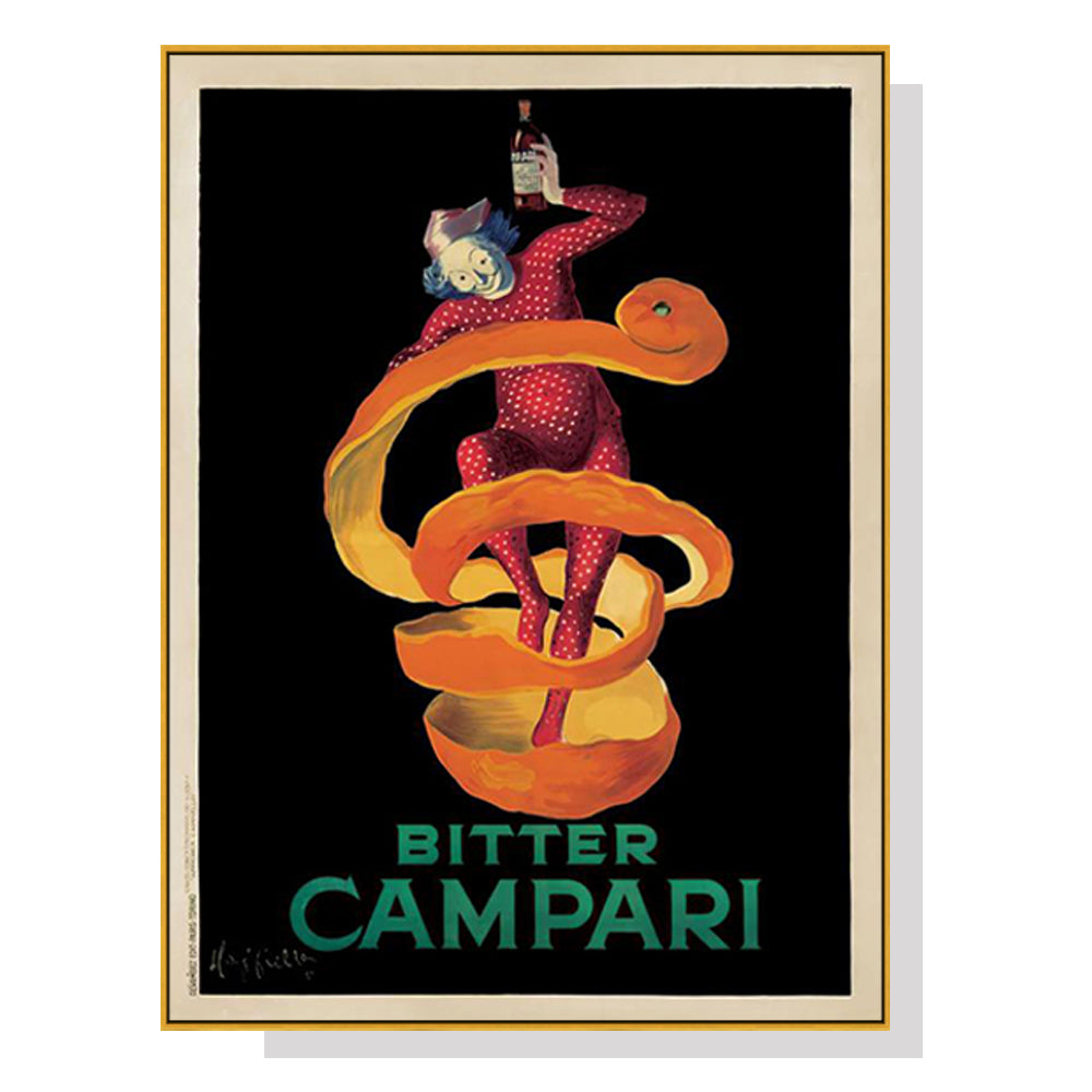 90cmx135cm Bitter Campari - Gold Framed Print