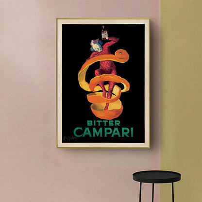 90cmx135cm Bitter Campari - Gold Framed Print