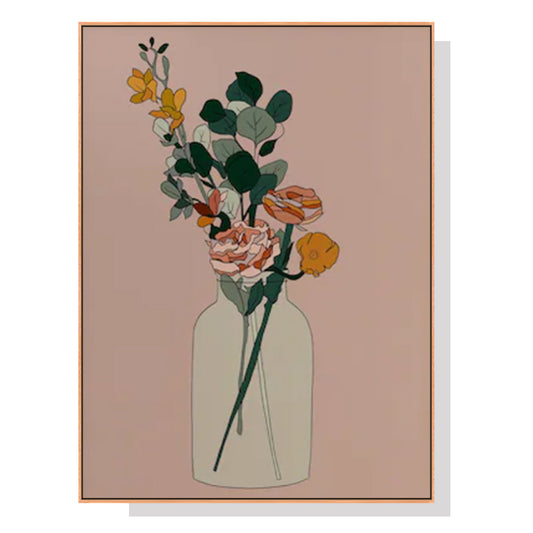 80cmx120cm Boho Floral - Oak Framed Print