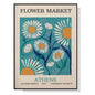 50cmx70cm Flower Market Athens - Black Frame Print