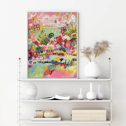 90cmx135cm Summer Smile - Oak Framed Print