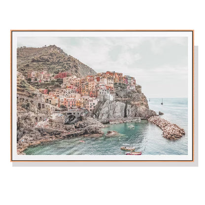 50cmx70cm Cinque Terre - Oak Framed Print