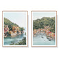 40cmx60cm Italian Coastal Oak Framed Print - Set of 2