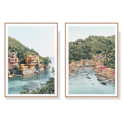 100cmx150cm Italian Coastal Oak Framed Print - Set of 2