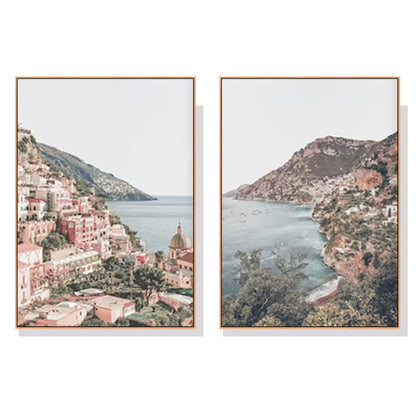 50cmx70cm Positano Oak Framed Print - Set of 2