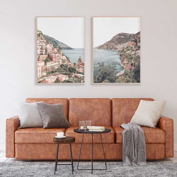 50cmx70cm Positano Oak Framed Print - Set of 2