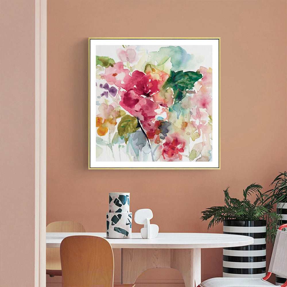 50cmx50cm Floral Brunch - Gold Framed Print