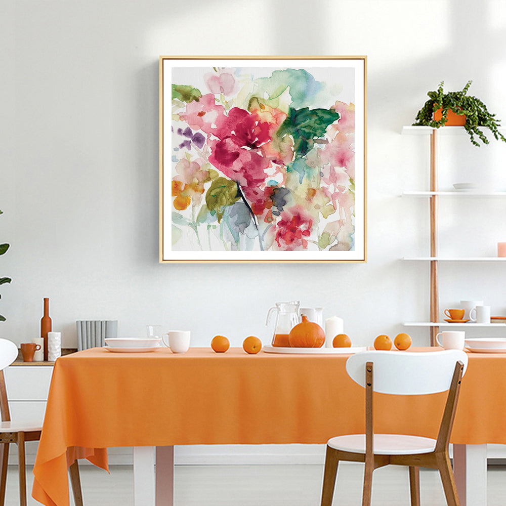 50cmx50cm Floral Brunch - Gold Framed Print