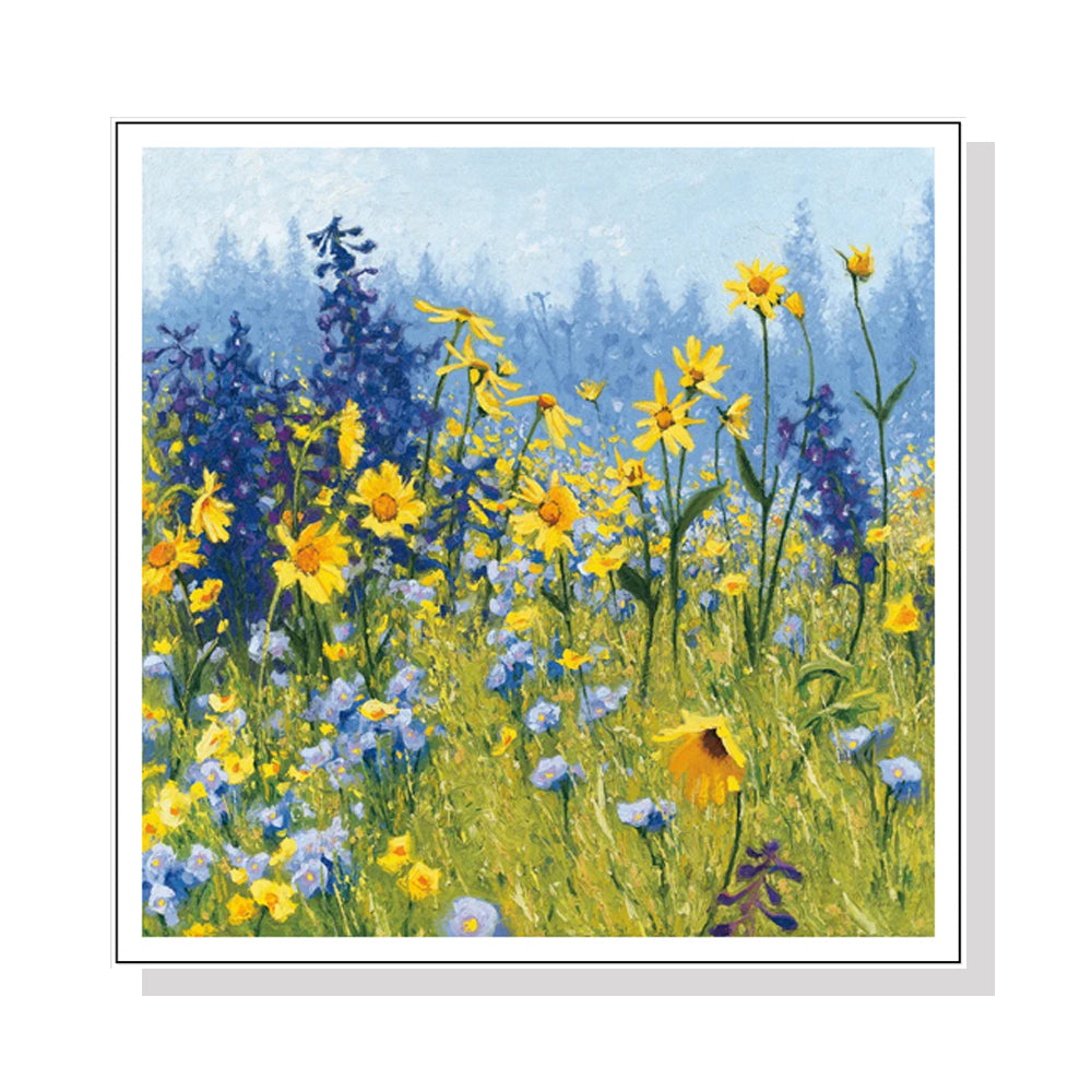 50cmx50cm Joyful In July - White Framed Print