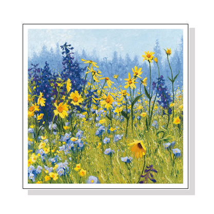 50cmx50cm Joyful In July - White Framed Print