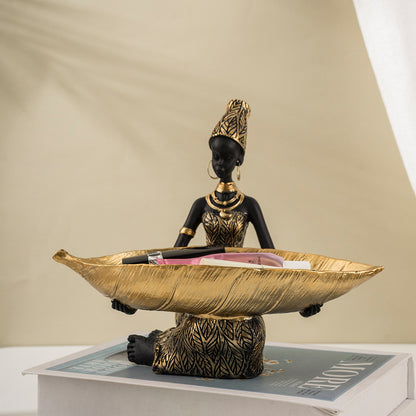 African Woman Decorative Tray