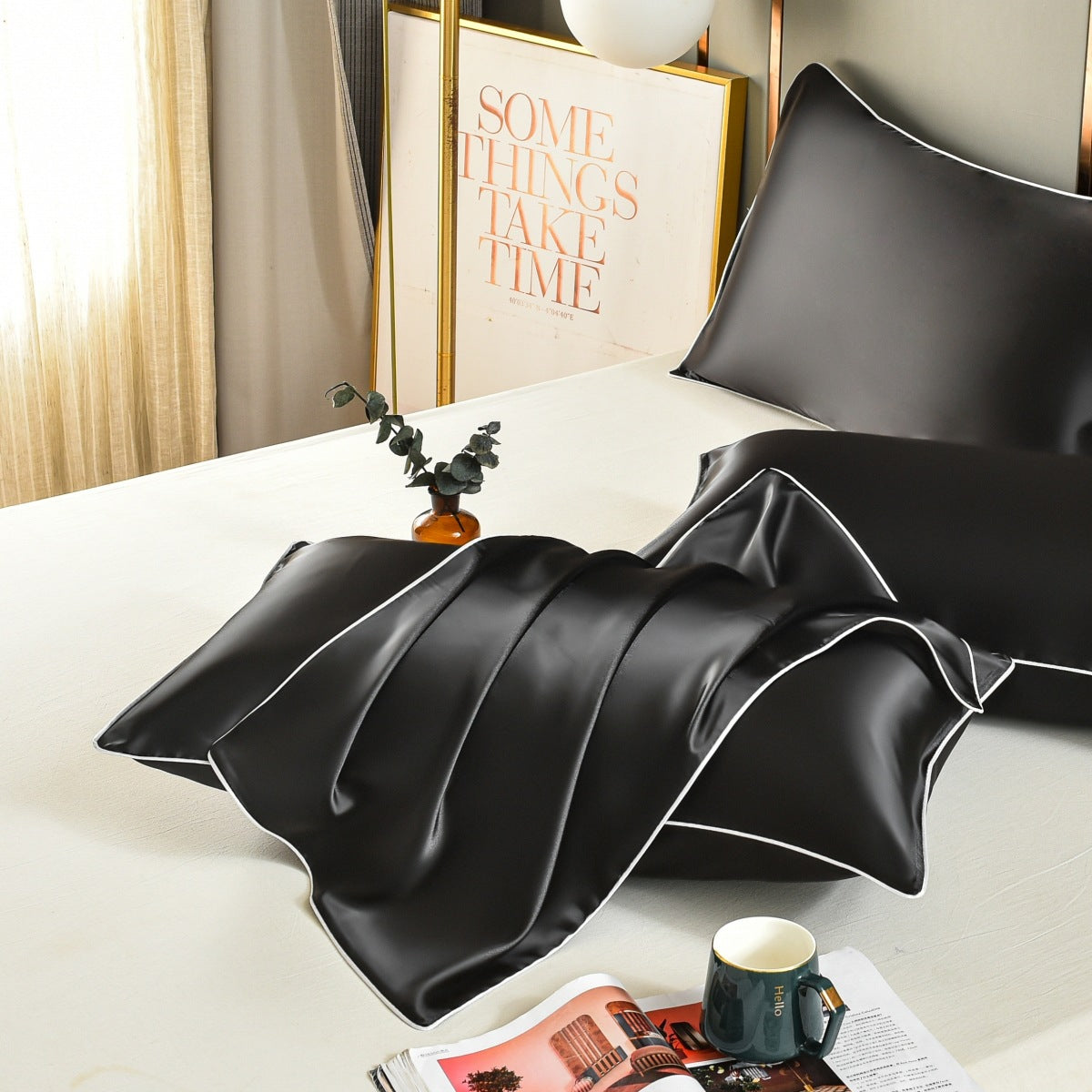 Cooling Satin Pillowcase - Black