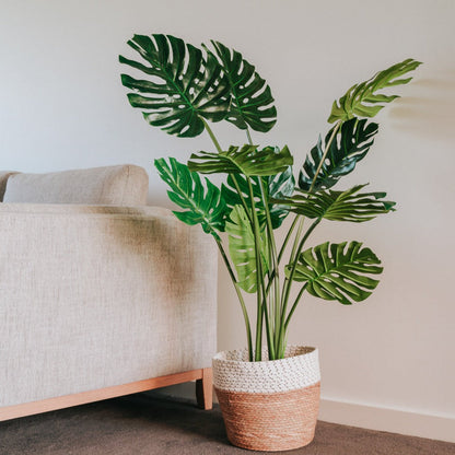 120cm Faux Artificial Home Decor Potted Monstera Plant