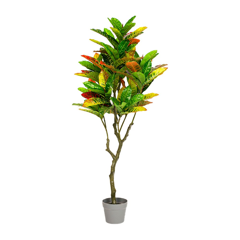 125cm Faux Artificial Home Decor Potted Codiaeum Plant